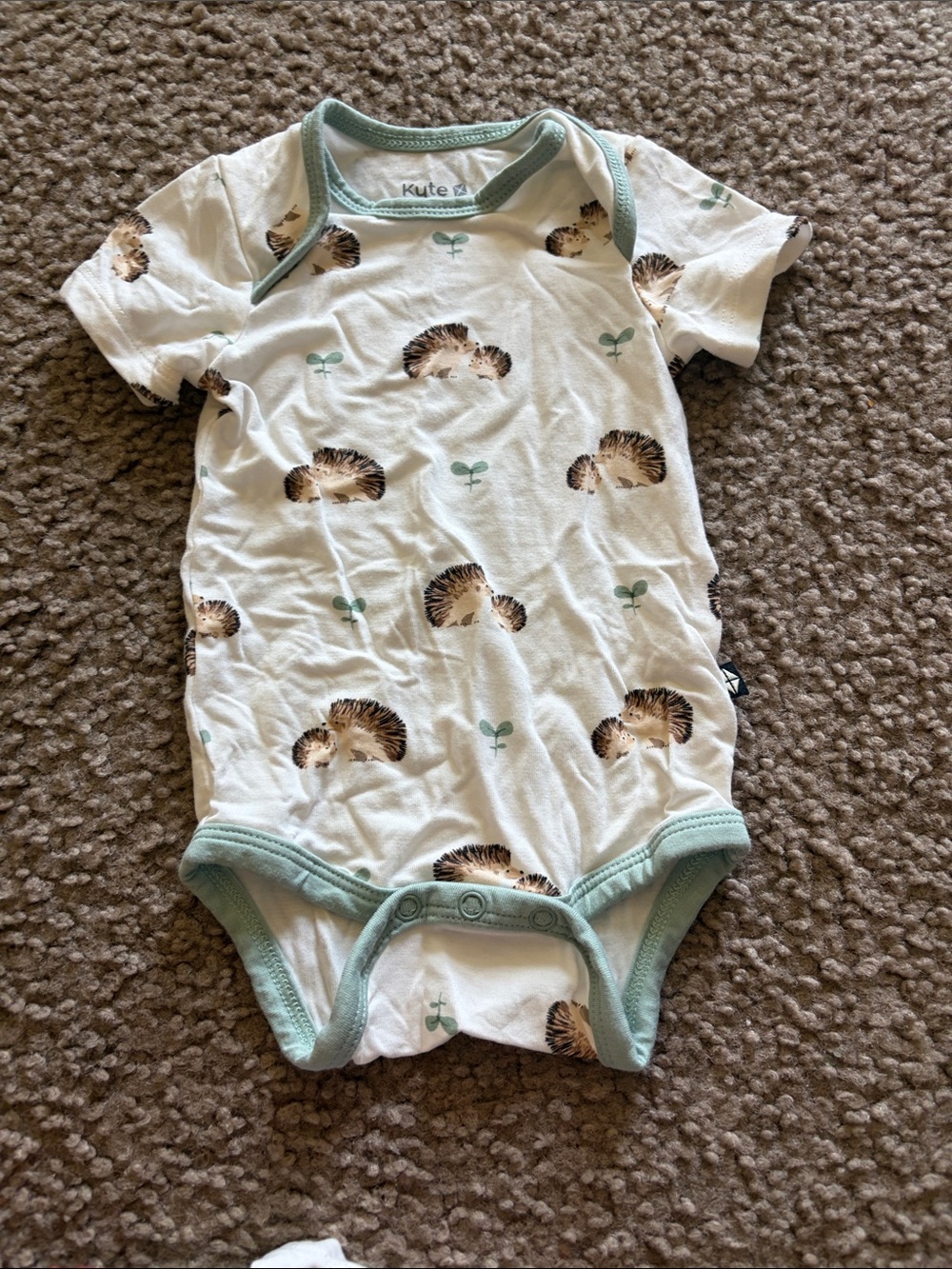 B62 Kyte Baby Bamboo SS Bodysuit— Hedgehog Print, NWOT
